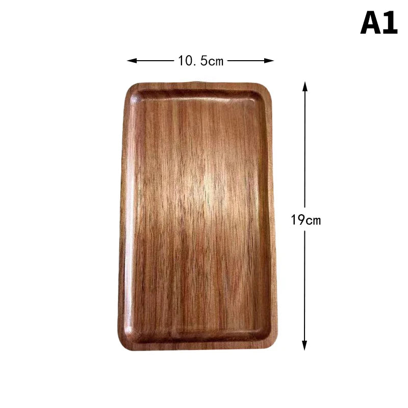 Japanese-Style Wooden Serving Tray - Natural Wood Dessert Plate