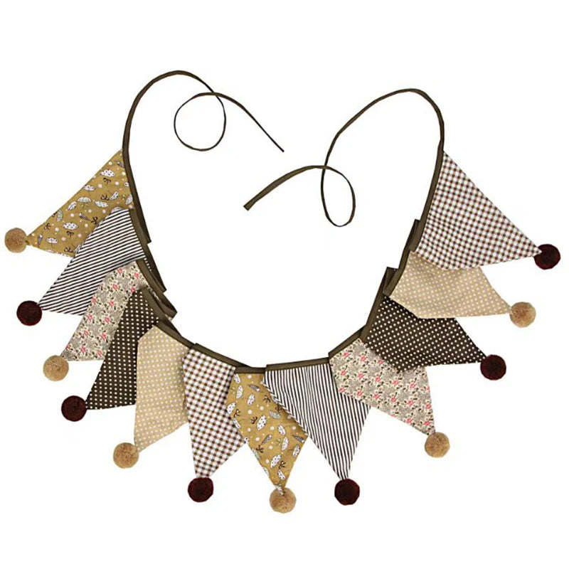 Nordic Cotton Garland - Floral Dots Hanging Decor for Kids & Nursery