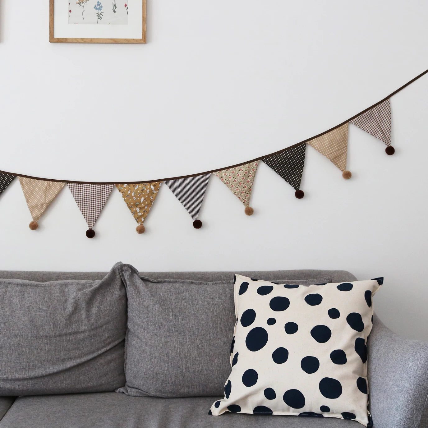 Nordic Cotton Garland - Floral Dots Hanging Decor for Kids & Nursery