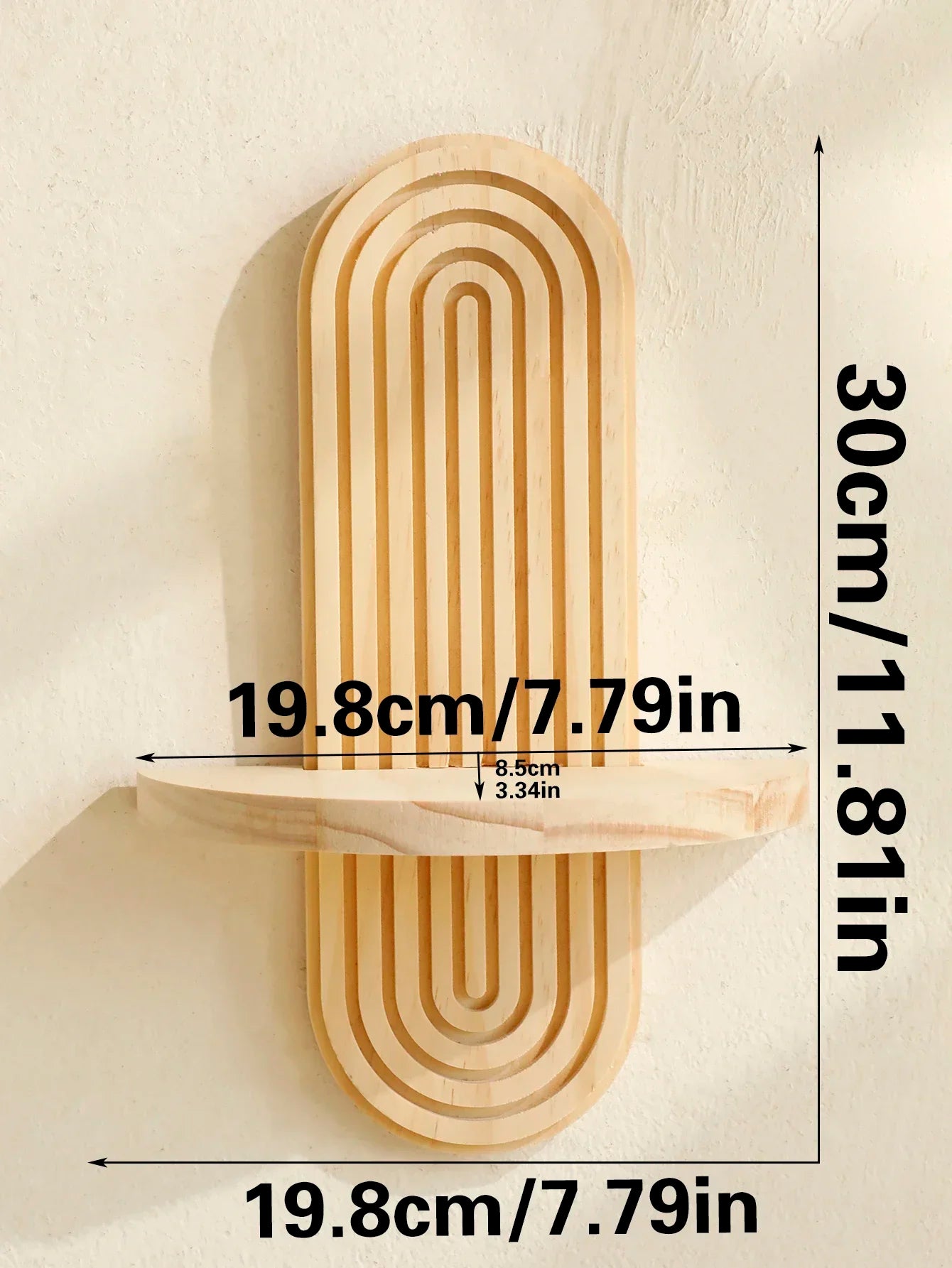 Boho Wooden Wall Shelf - Modern Floating Display Rack