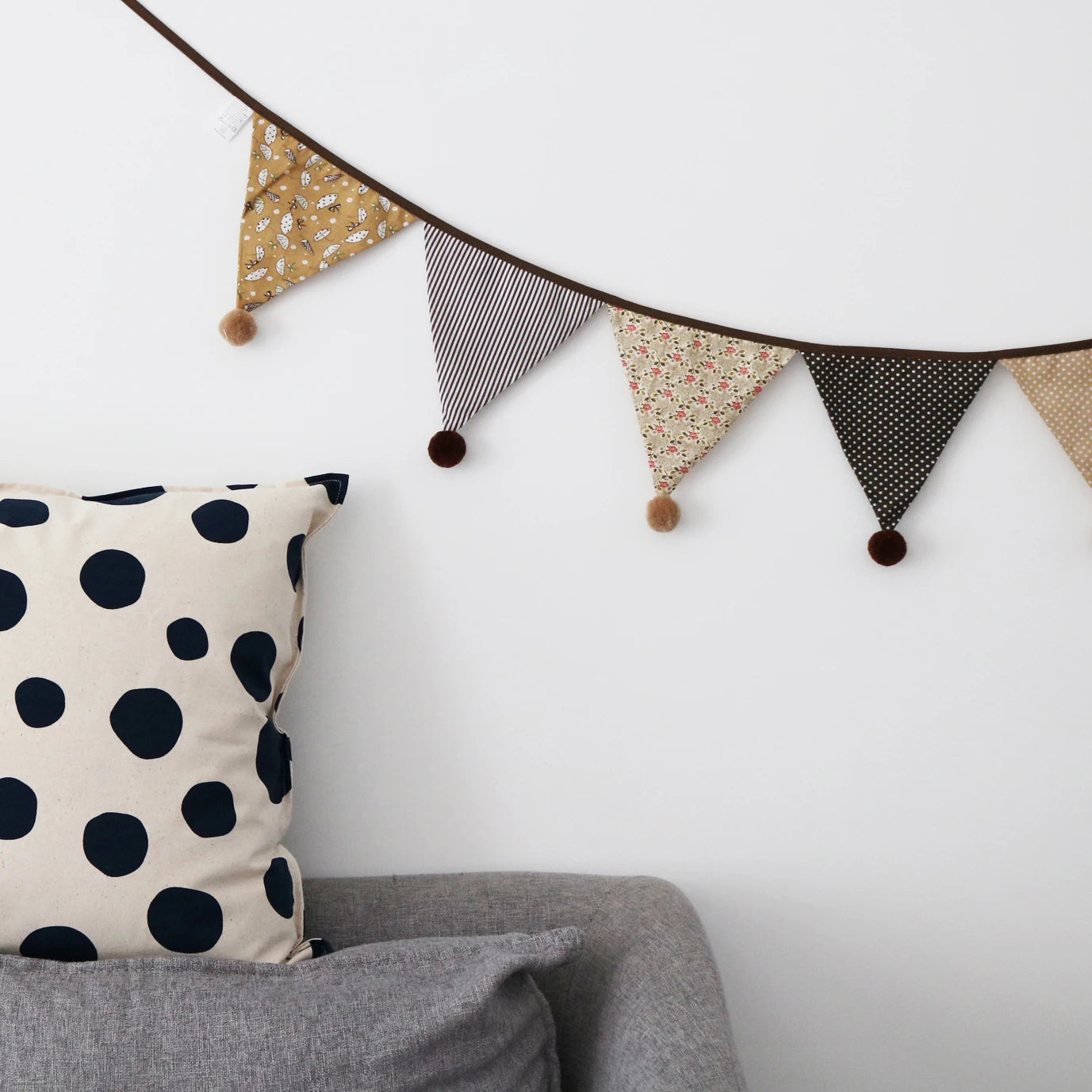 Nordic Cotton Garland - Floral Dots Hanging Decor for Kids & Nursery