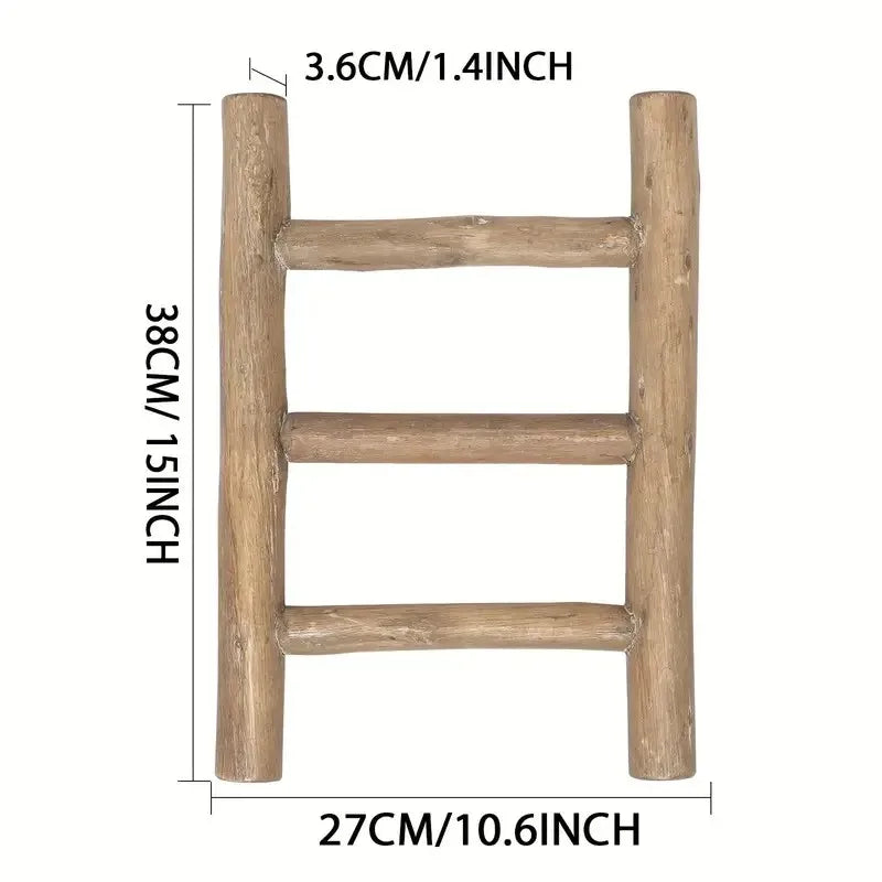 Wooden Ladder Towel Rack - Decorative Staircase for Kitchen & Bathroom