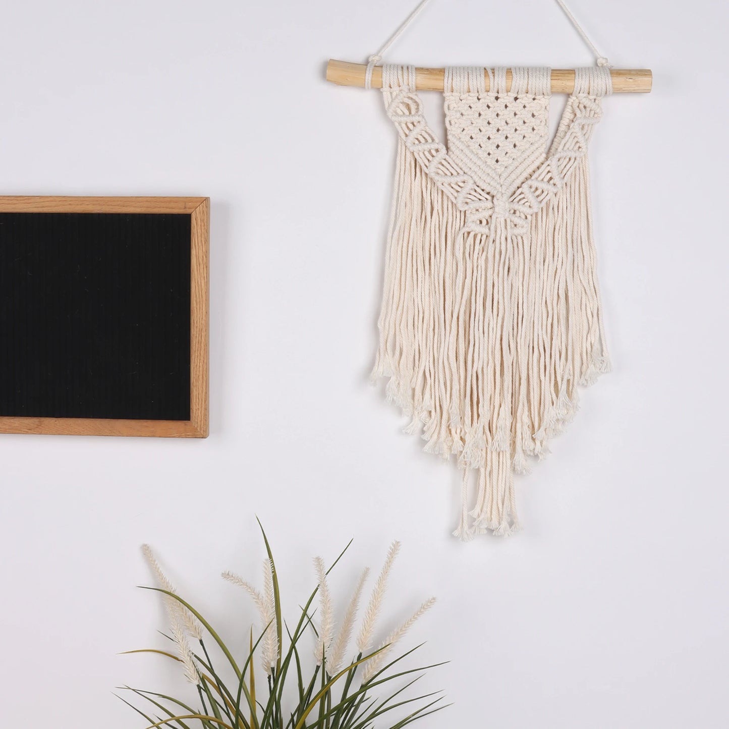 Macrame Wall Hanging - Boho Geometric Tapestry for Apartment & Dorm