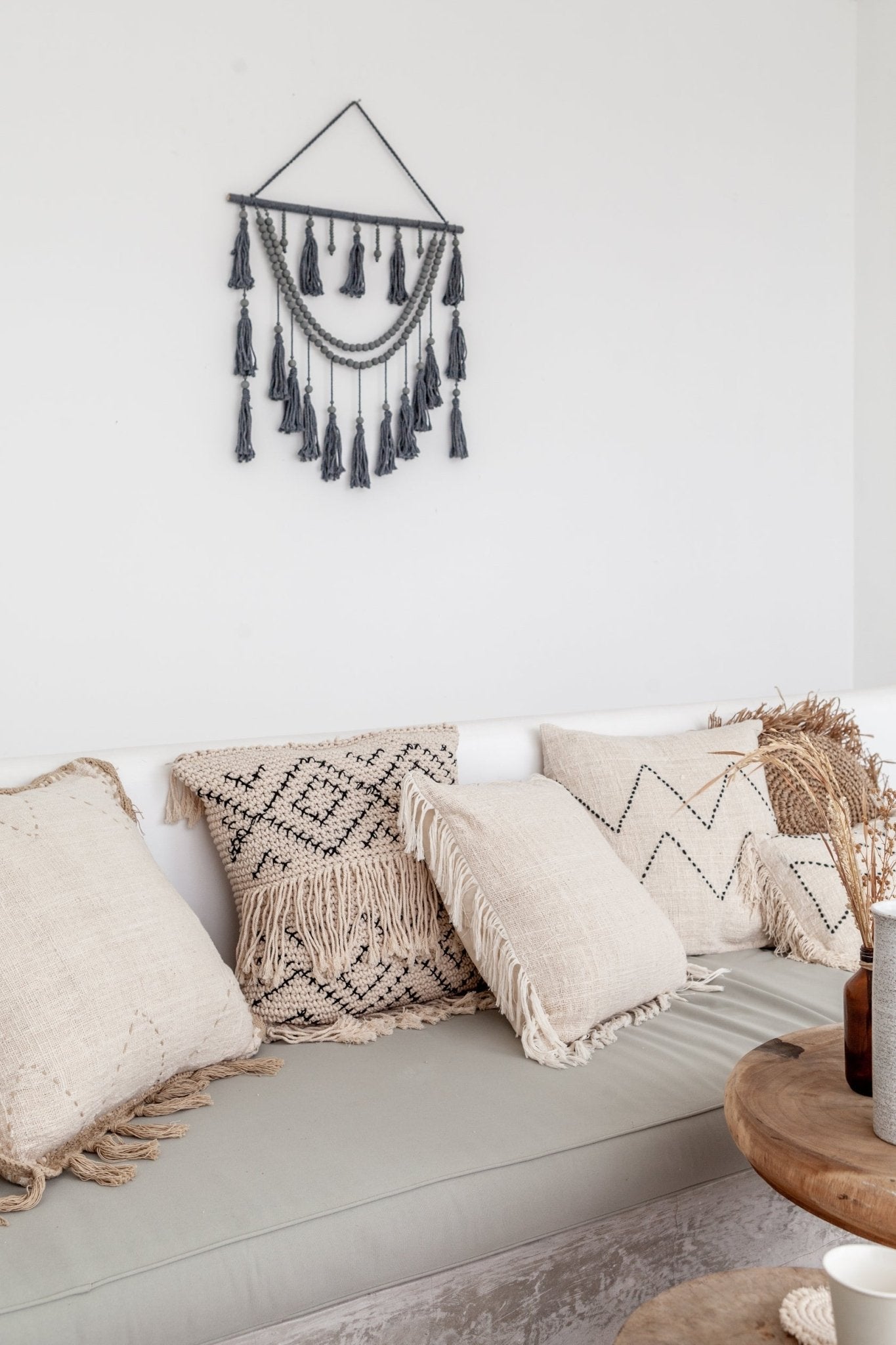 Bohemian Tasseled Macrame Throw Pillow - HavenlyCo