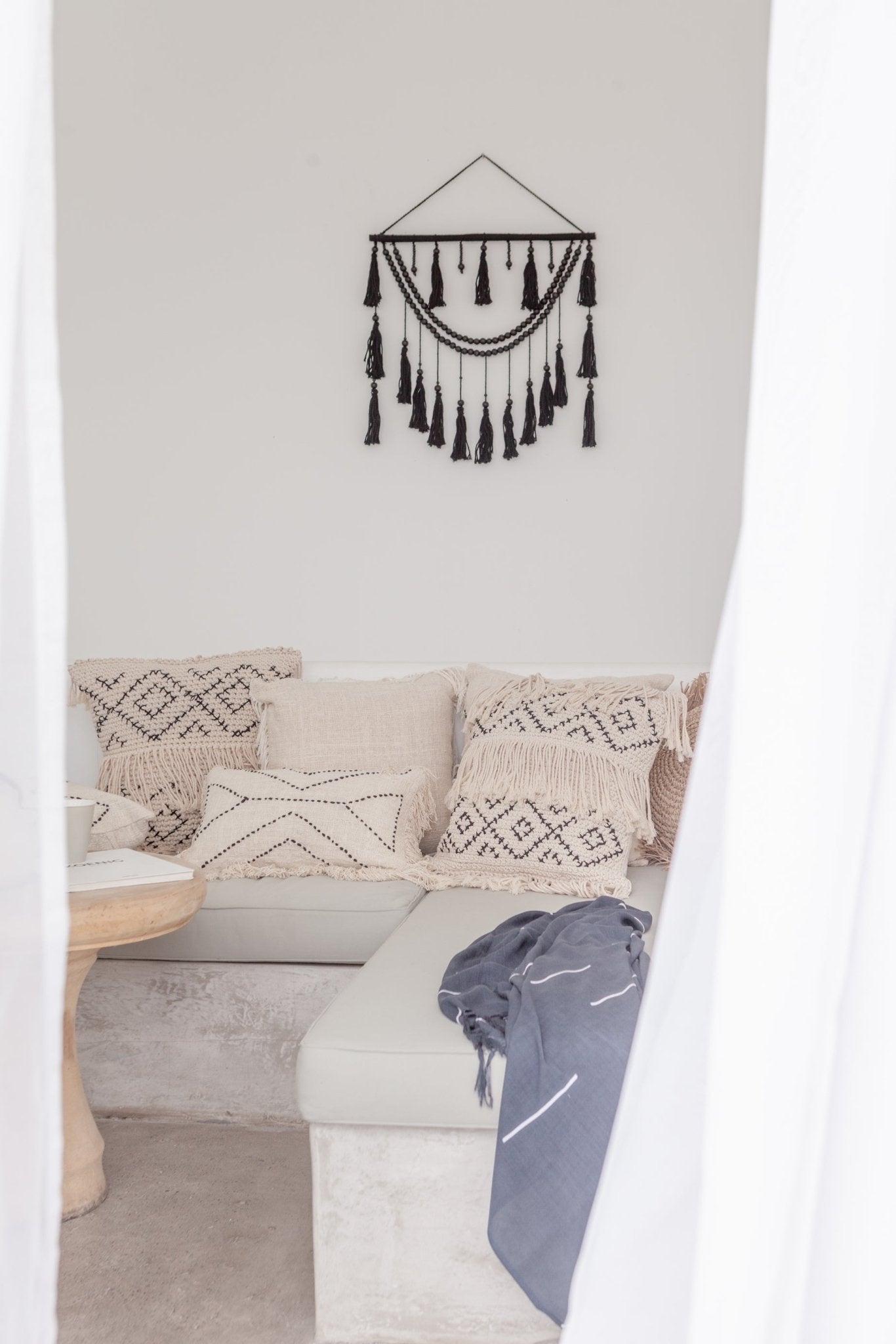 Bohemian Tasseled Macrame Throw Pillow - HavenlyCo