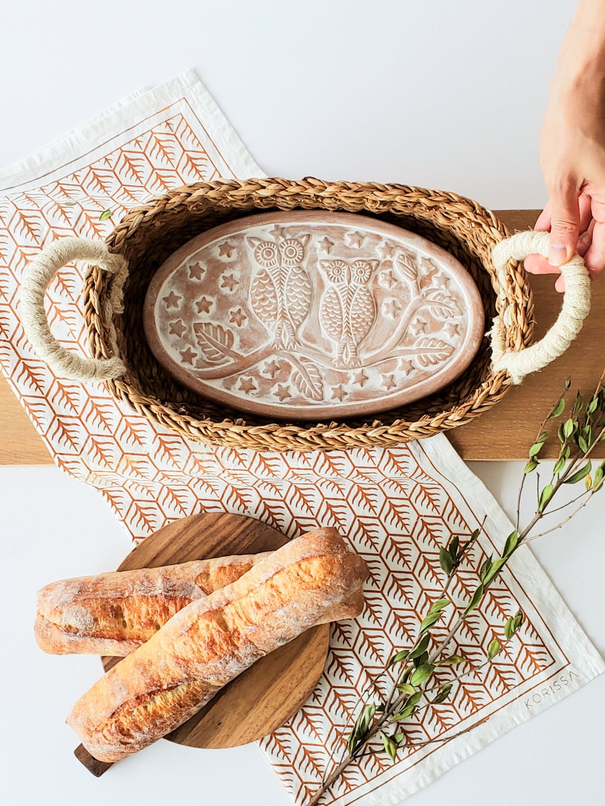 Bread Warmer & Basket - Owl Oval - HavenlyCo