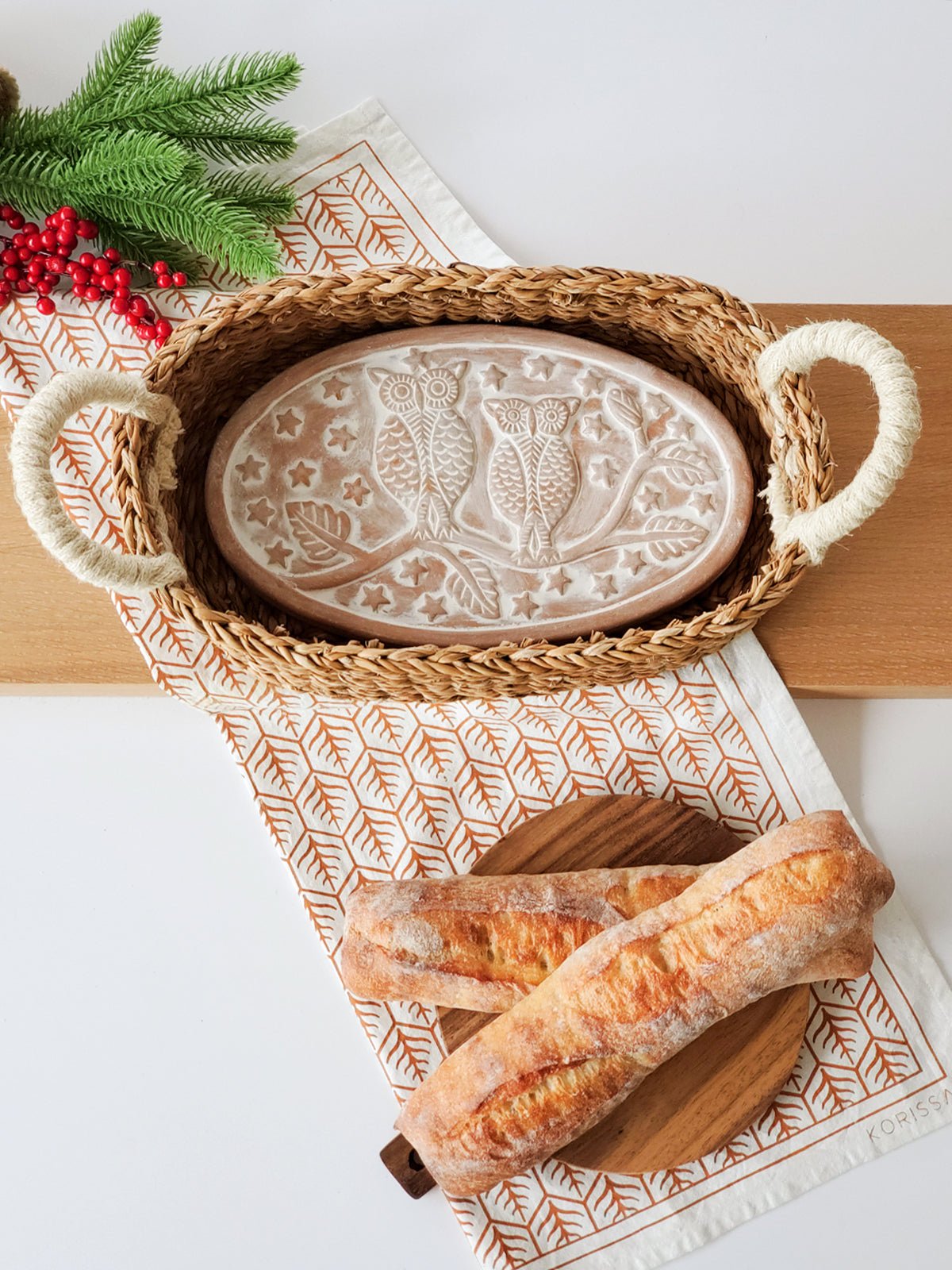 Bread Warmer & Basket - Owl Oval - HavenlyCo