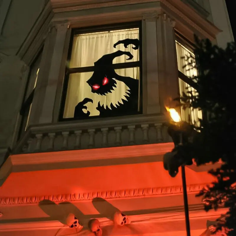 Halloween Window Stickers - Spooky Door & Glass Decals Set