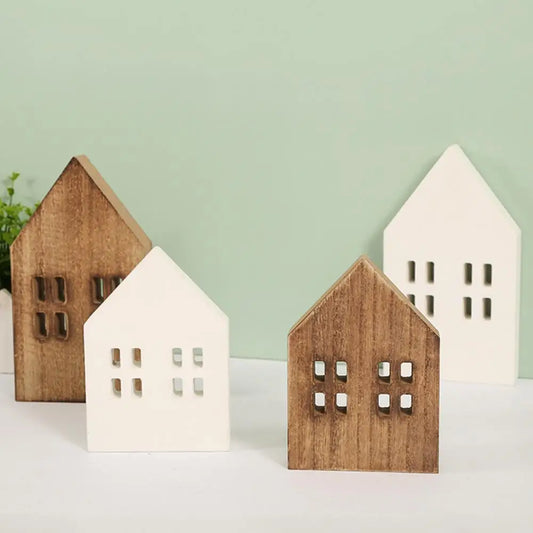 Wooden Christmas House Ornament