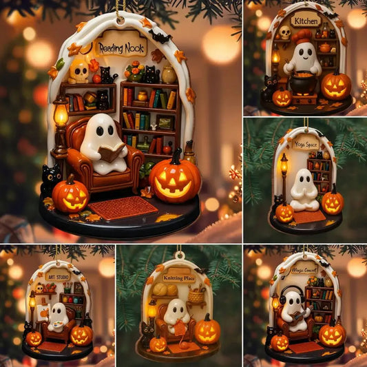 Cute Halloween Ghost Ornaments - Acrylic Spooky Home Decor