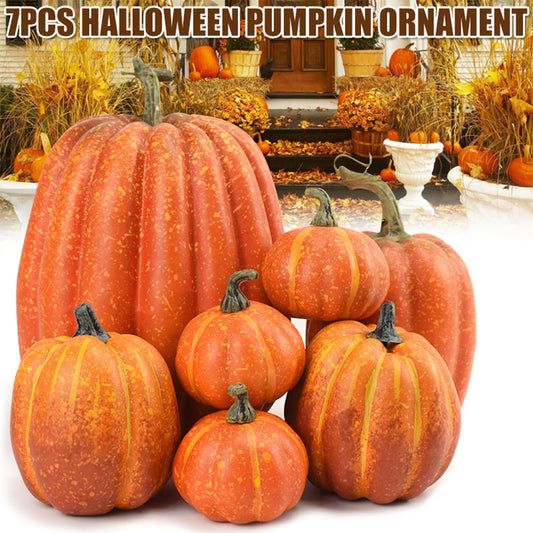 Realistic Foam Pumpkins - Artificial Halloween Decoration Set