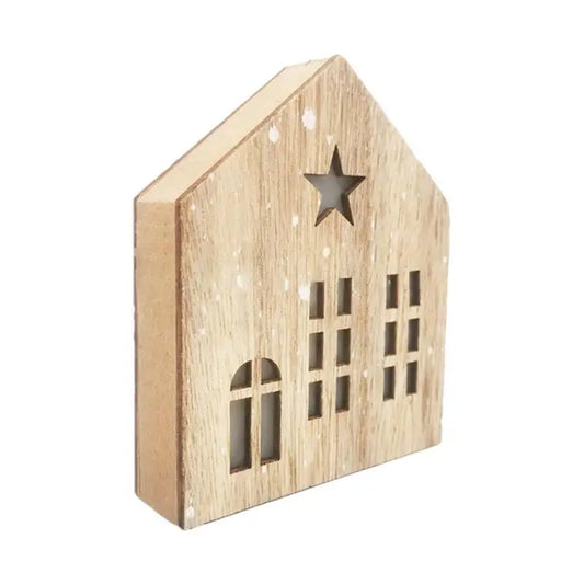Light-Up Wooden House Ornament