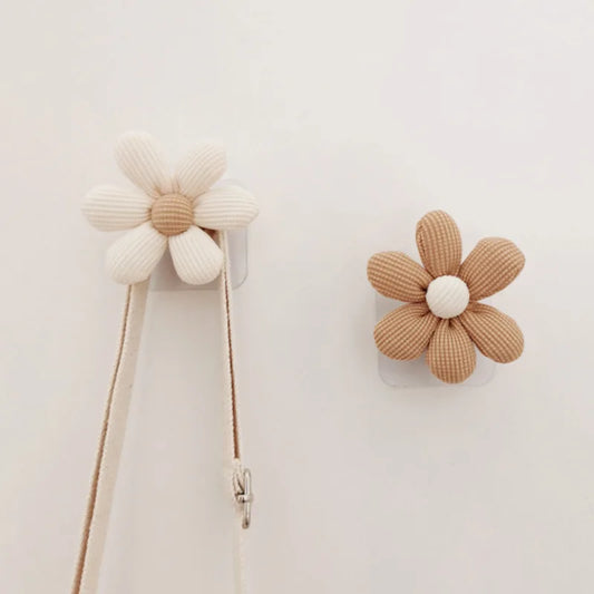 Wooden Flower Wall Hooks - Nordic Minimalist Storage Holder Set