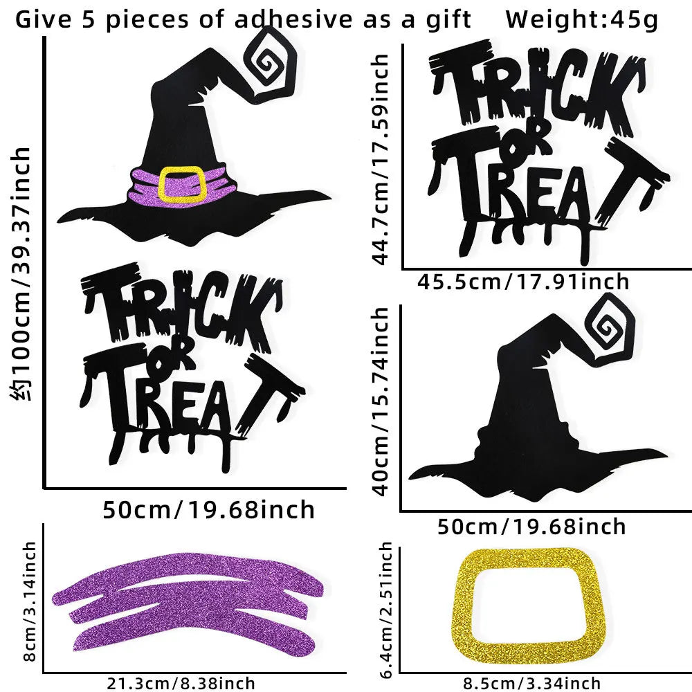 Halloween Window Stickers - Spooky Door & Glass Decals Set