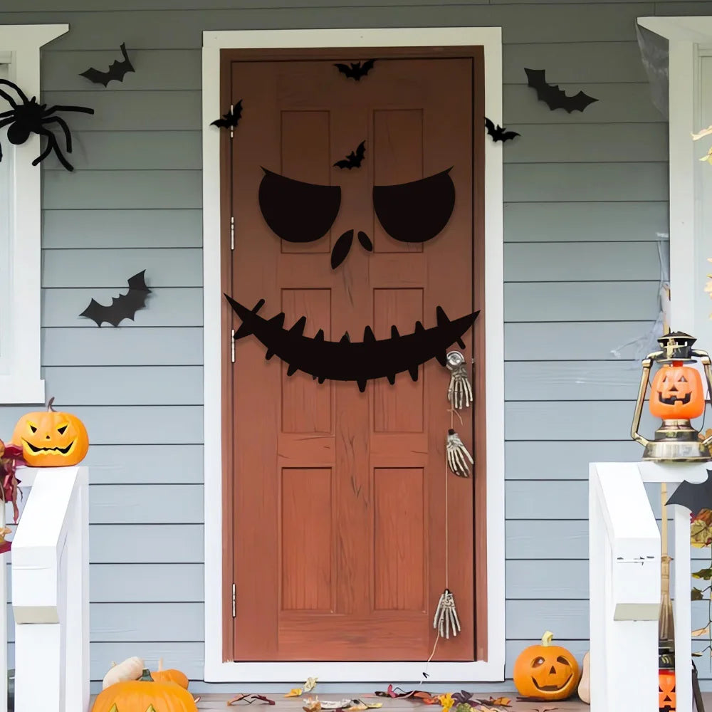Halloween Window Stickers - Spooky Door & Glass Decals Set