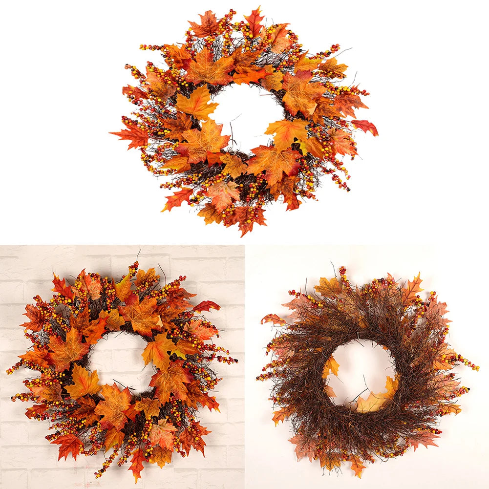 Weather-Resistant Seasonal Wreath - Autumn Christmas Door Decoration