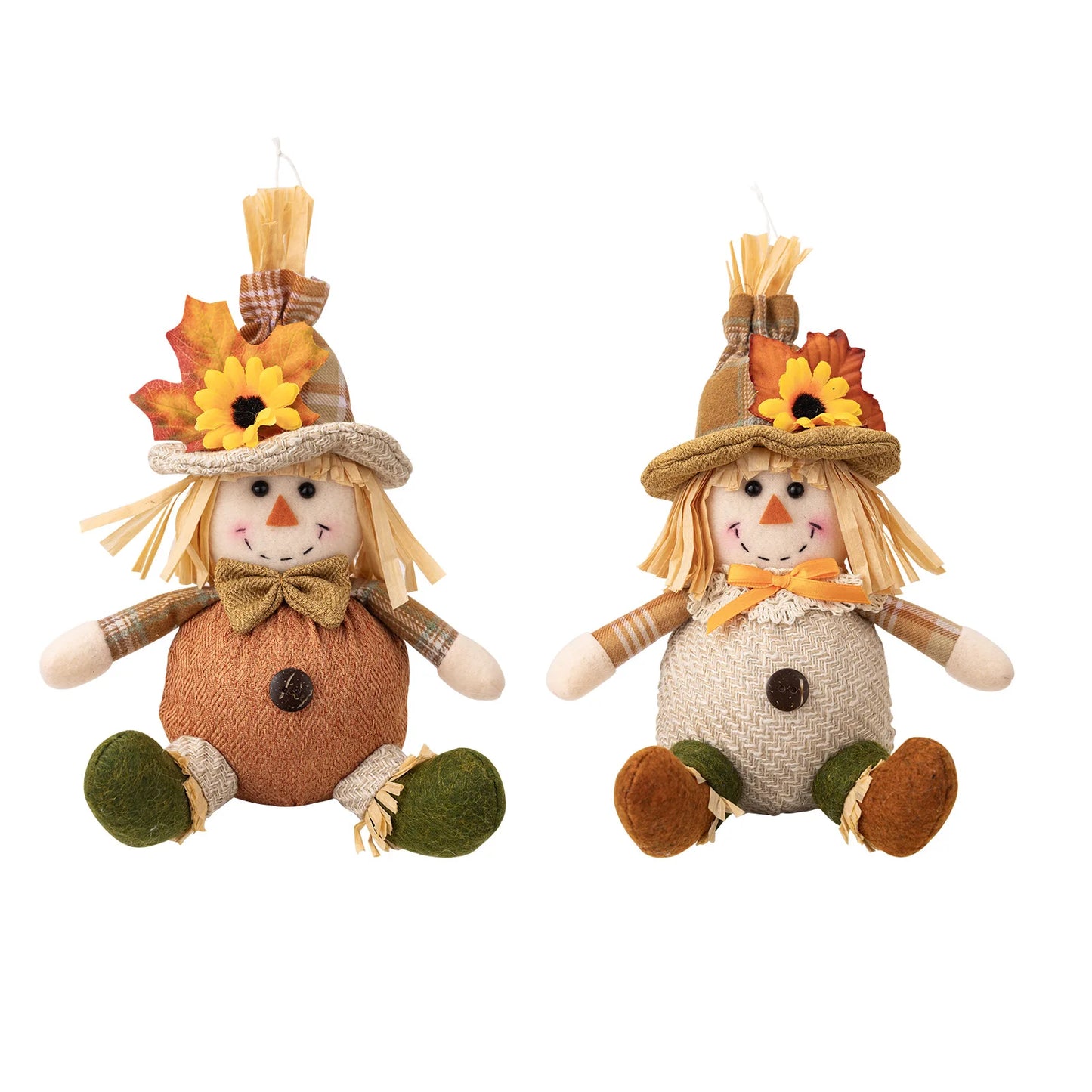 Farmhouse Scarecrow Wall Decor - Plaid & Sunflower Fall Harvest Sign