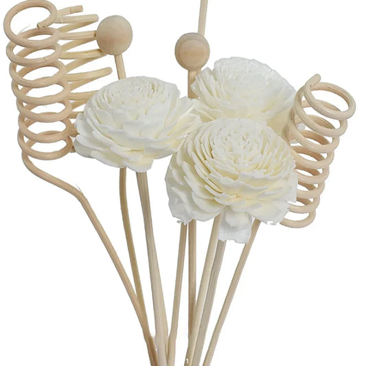 Rattan Reed Diffuser Sticks - 6/9 Piece Artificial Flower Refill Set