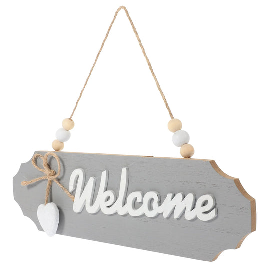 Farmhouse Welcome Door Sign - Double-Sided Wood Porch Decor
