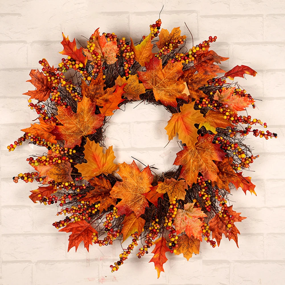 Weather-Resistant Seasonal Wreath - Autumn Christmas Door Decoration