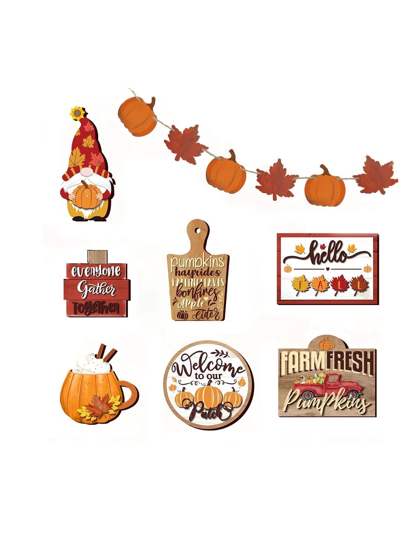 Farmhouse Fall Harvest Tiered Tray Decor Set