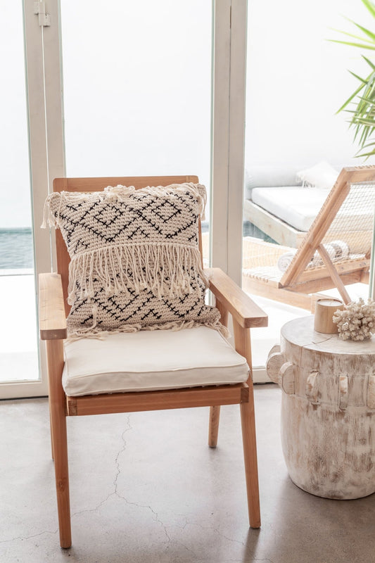 Bohemian Tasseled Macrame Throw Pillow - HavenlyCo