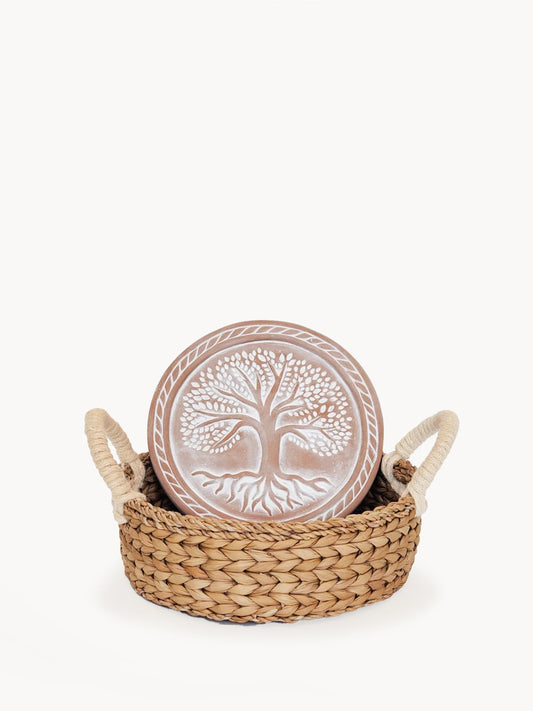 Bread Warmer & Basket - Tree of Life Round - HavenlyCo