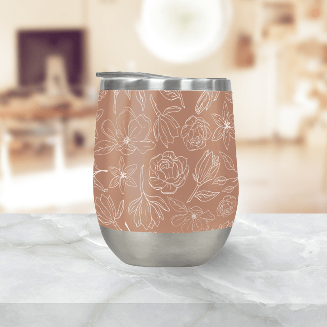 Copper Magnolia Wine Tumbler - HavenlyCo