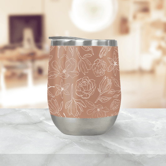 Copper Magnolia Wine Tumbler - HavenlyCo