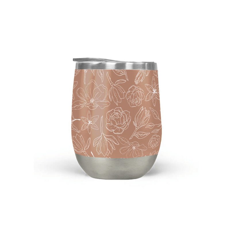 Copper Magnolia Wine Tumbler - HavenlyCo