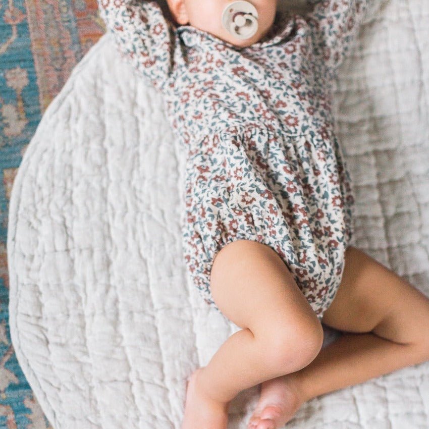 Quilted Play Mat - Natural Chambray - HavenlyCo